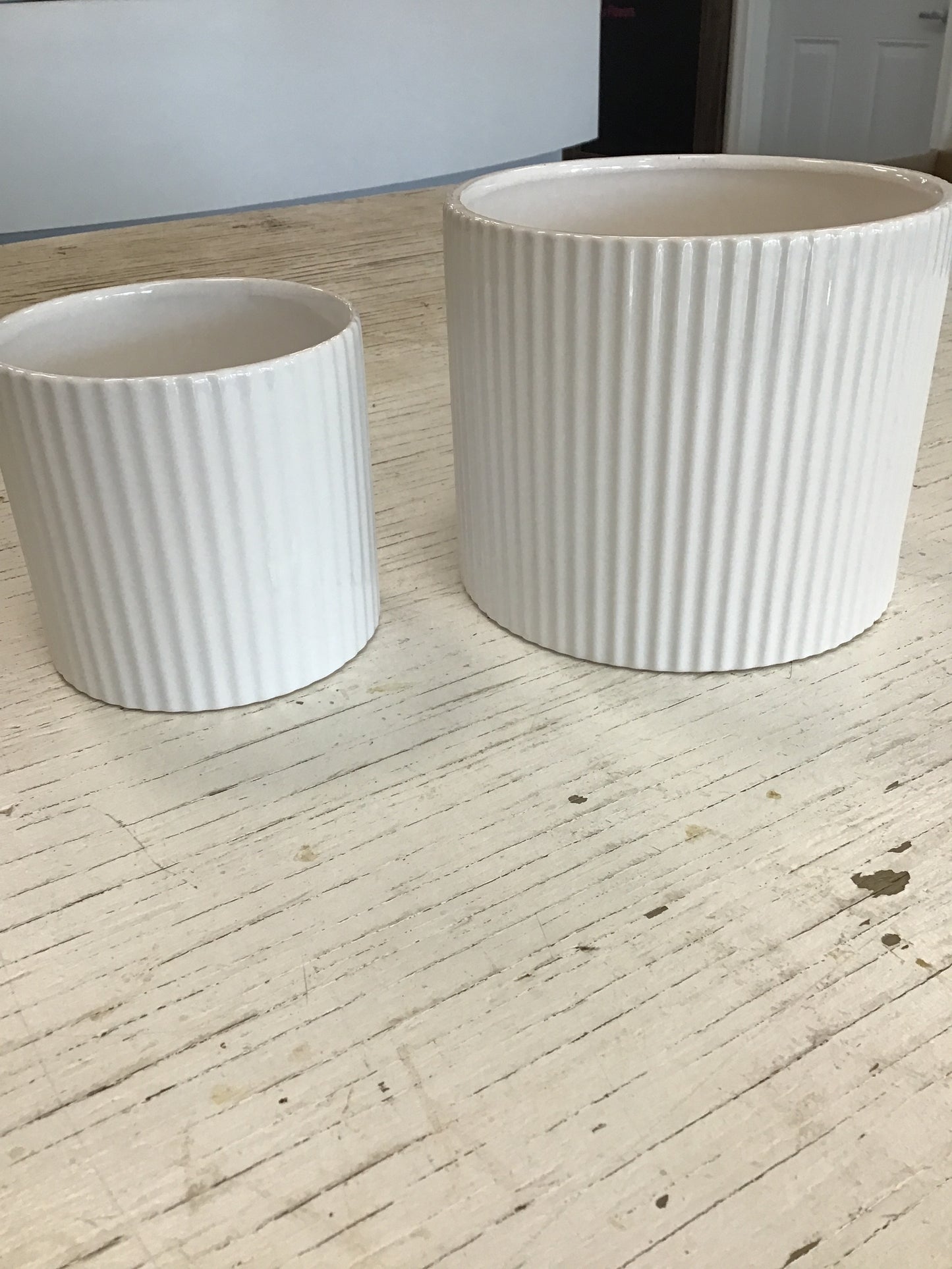 White Glazed Ribbed