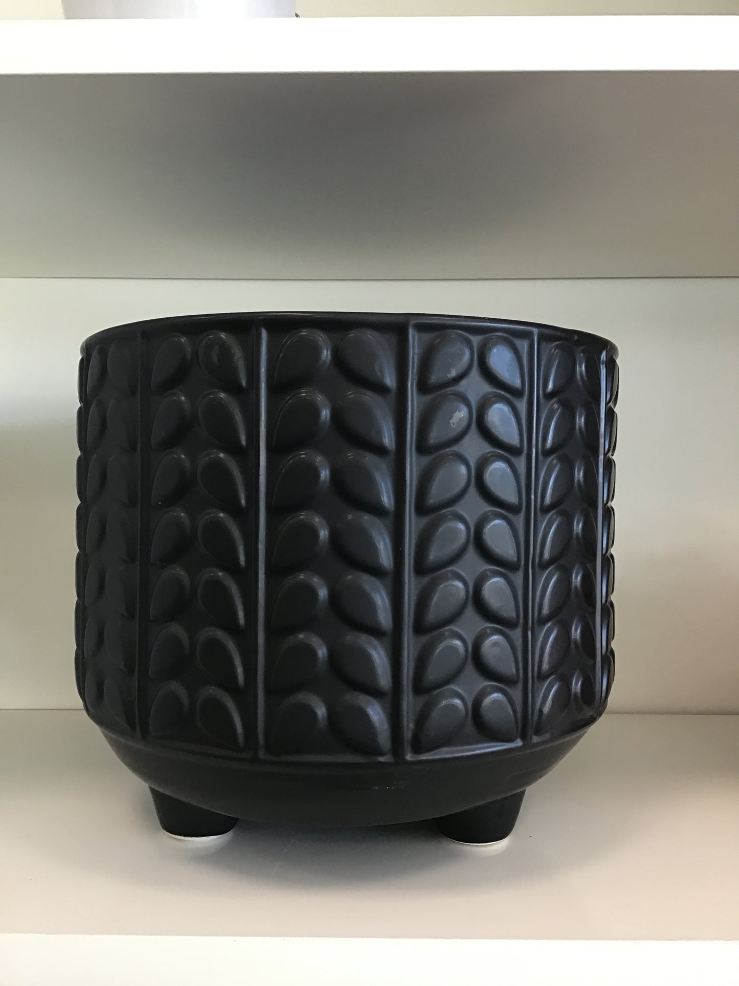 Textured Footed Ceramic Pot