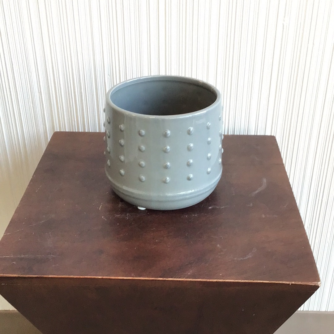 4” Dotted Grey Pot