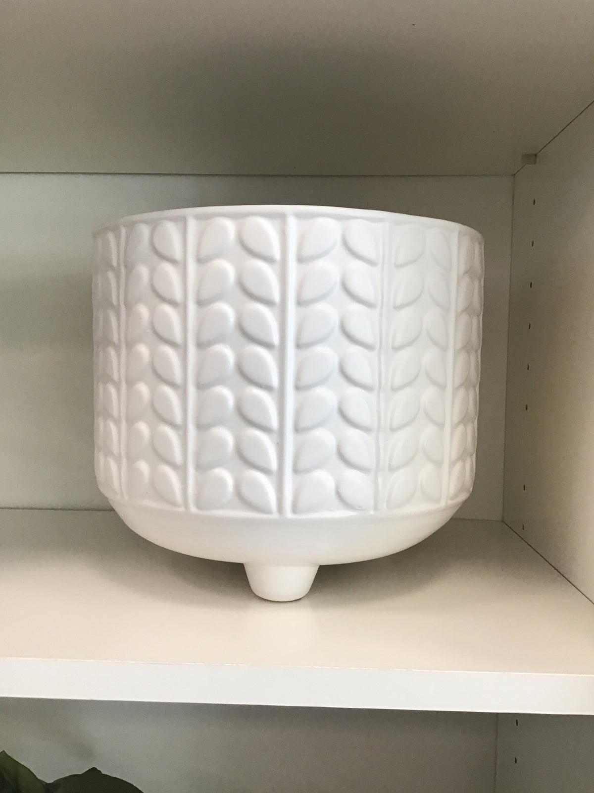 Textured Footed Ceramic Pot