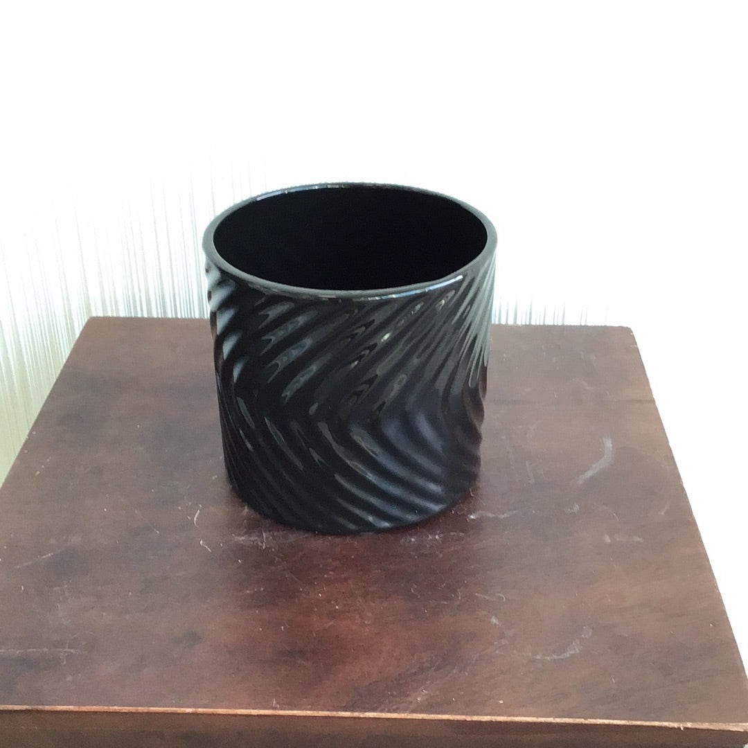 4” Glazed Black Pot
