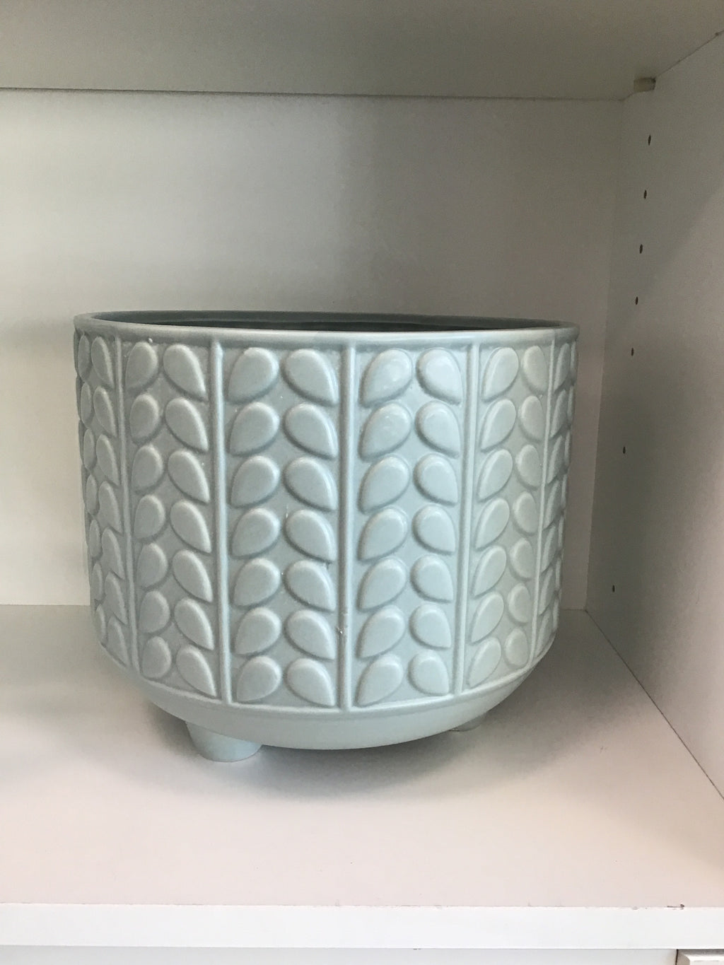 Textured Footed Ceramic Pot