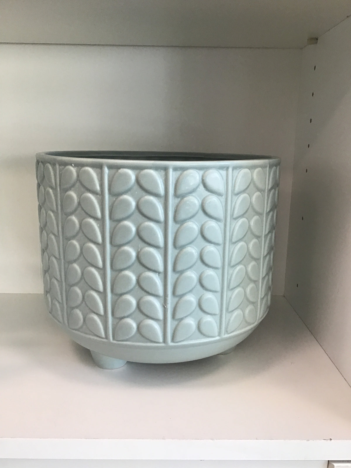 Textured Footed Ceramic Pot