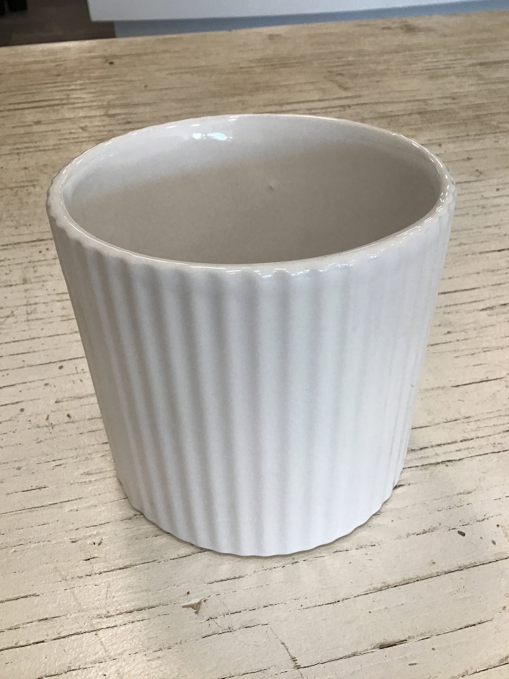 White Glazed Ribbed