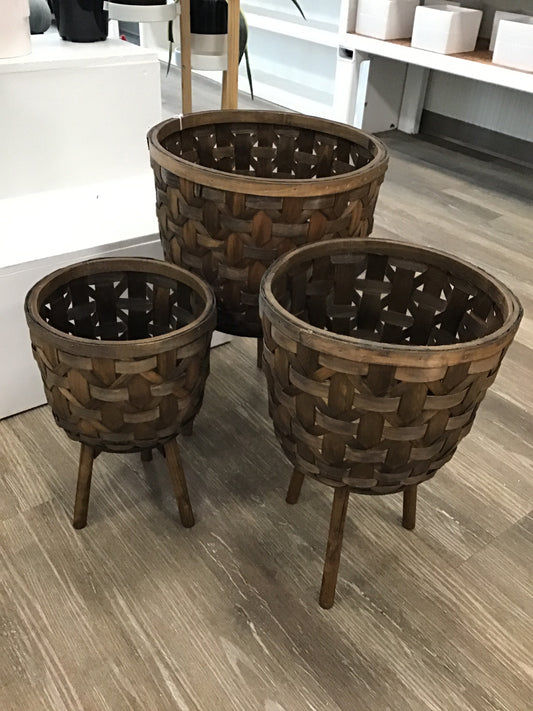 3 pc Wicker Plant Stand