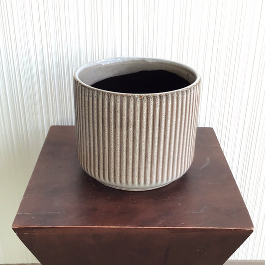 6” Taupe Ceramic Pot