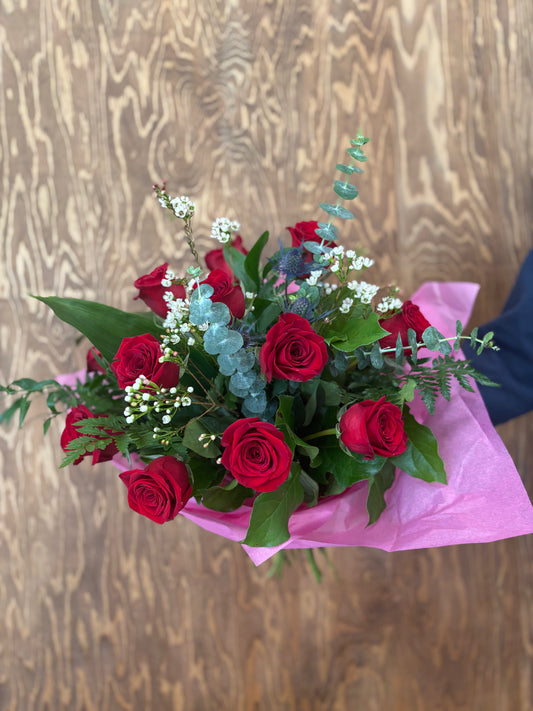 Elegance Hand-Tied Rose Bouquet