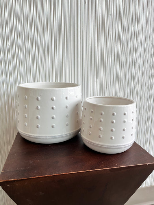Dotted White Pot